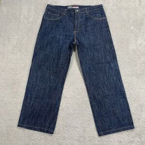 Oakley Mens Oakley Denim Jeans 36x27 Hemmed Straight Leg Cotton Dark Wash Y2K